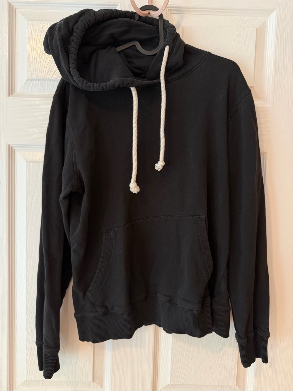 Pact Classic Black Pullover Hoodie with White Drawstrings